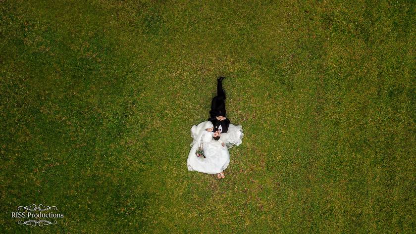 Drone wedding photography and videography at Riss productions