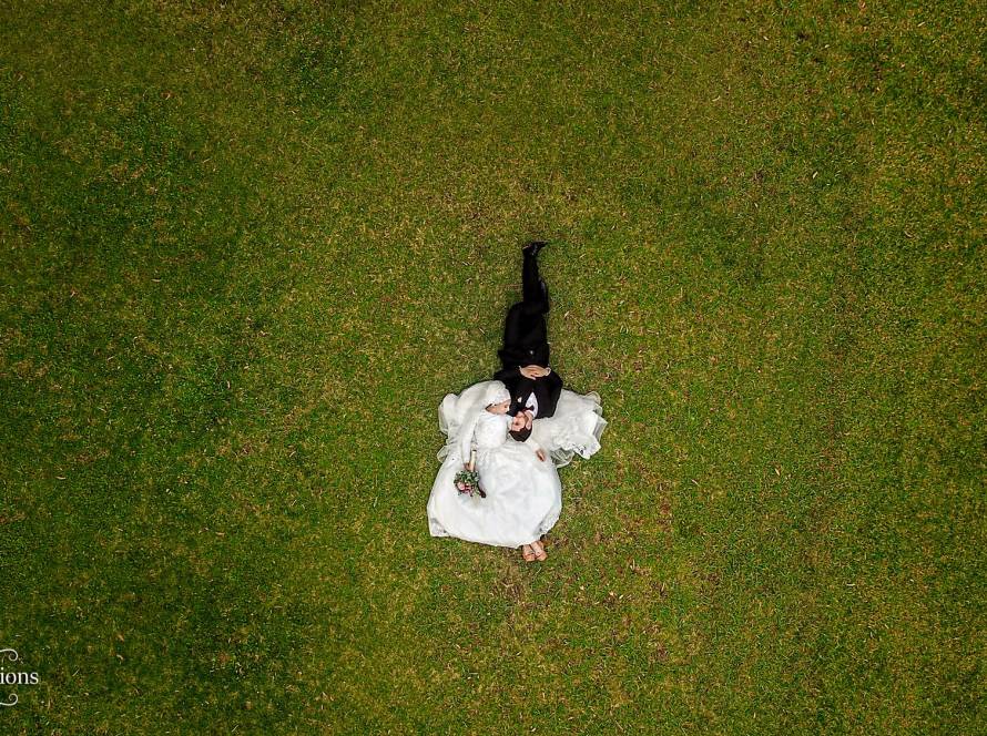 Drone wedding photography and videography at Riss productions