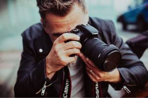 photographer taking candid shots