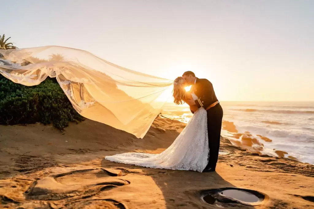 sunset beach wedding