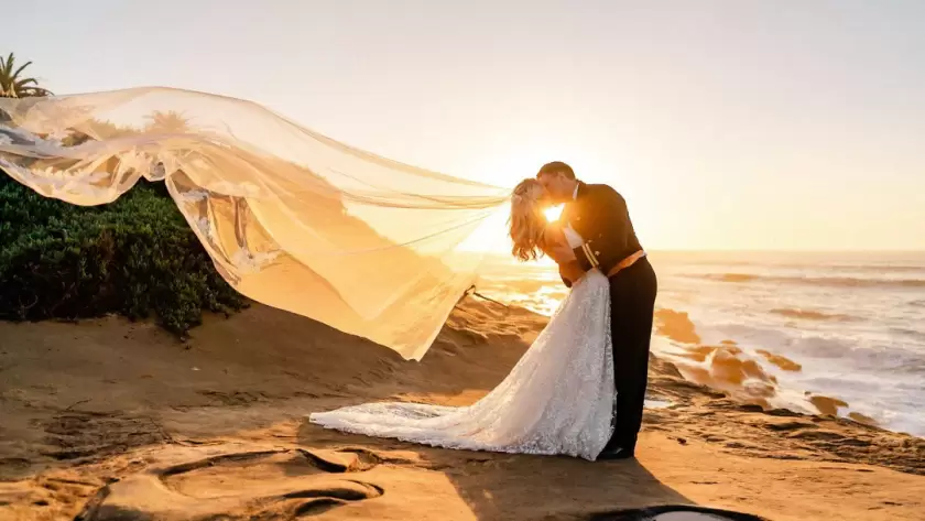 sunset beach wedding