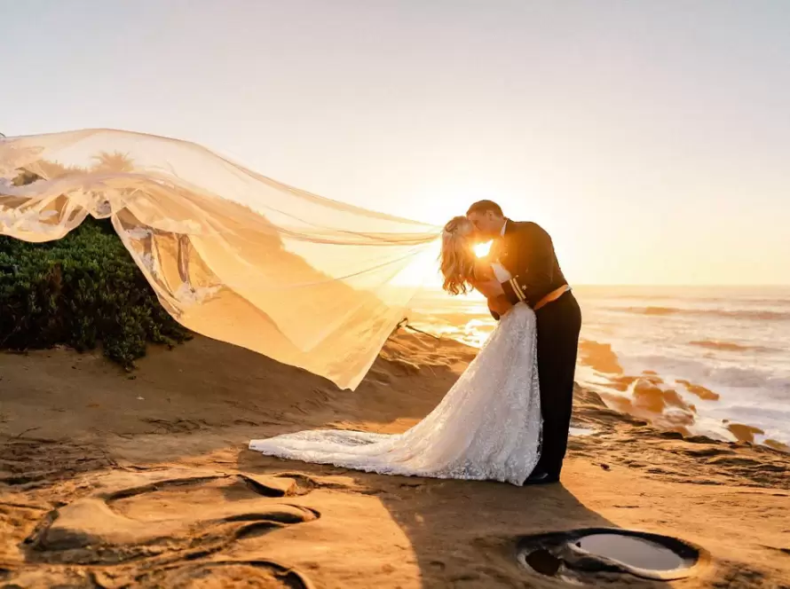 sunset beach wedding