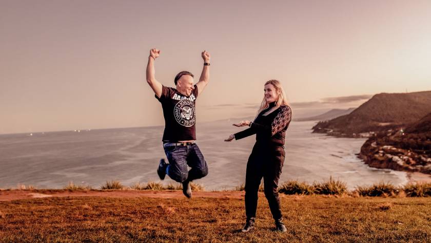 Jump of Joy with funny pose