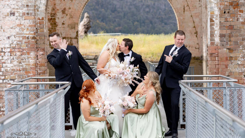 Romantic Kiss with funny pose