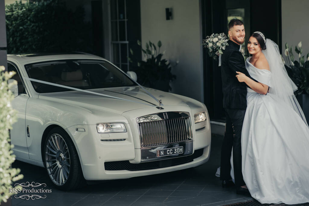 Bride, the Bouquet and the Car