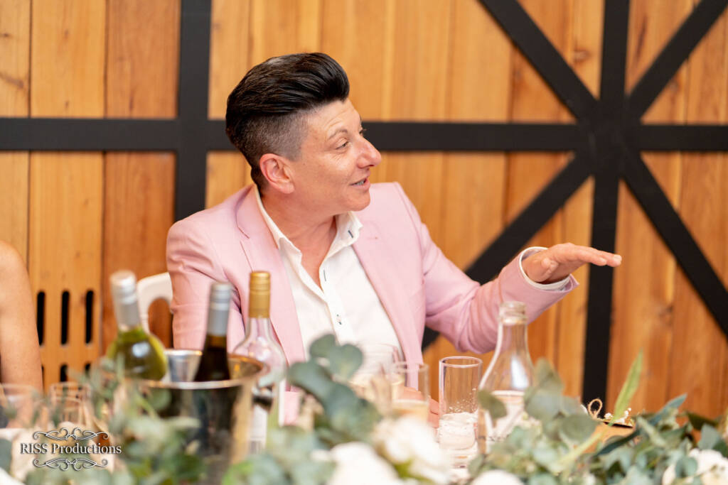 pink wedding suit for groom