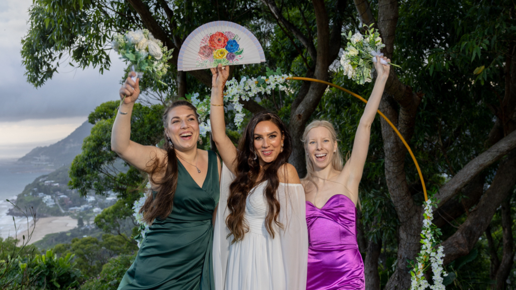 Bridal shower photoshoot with flower girls
