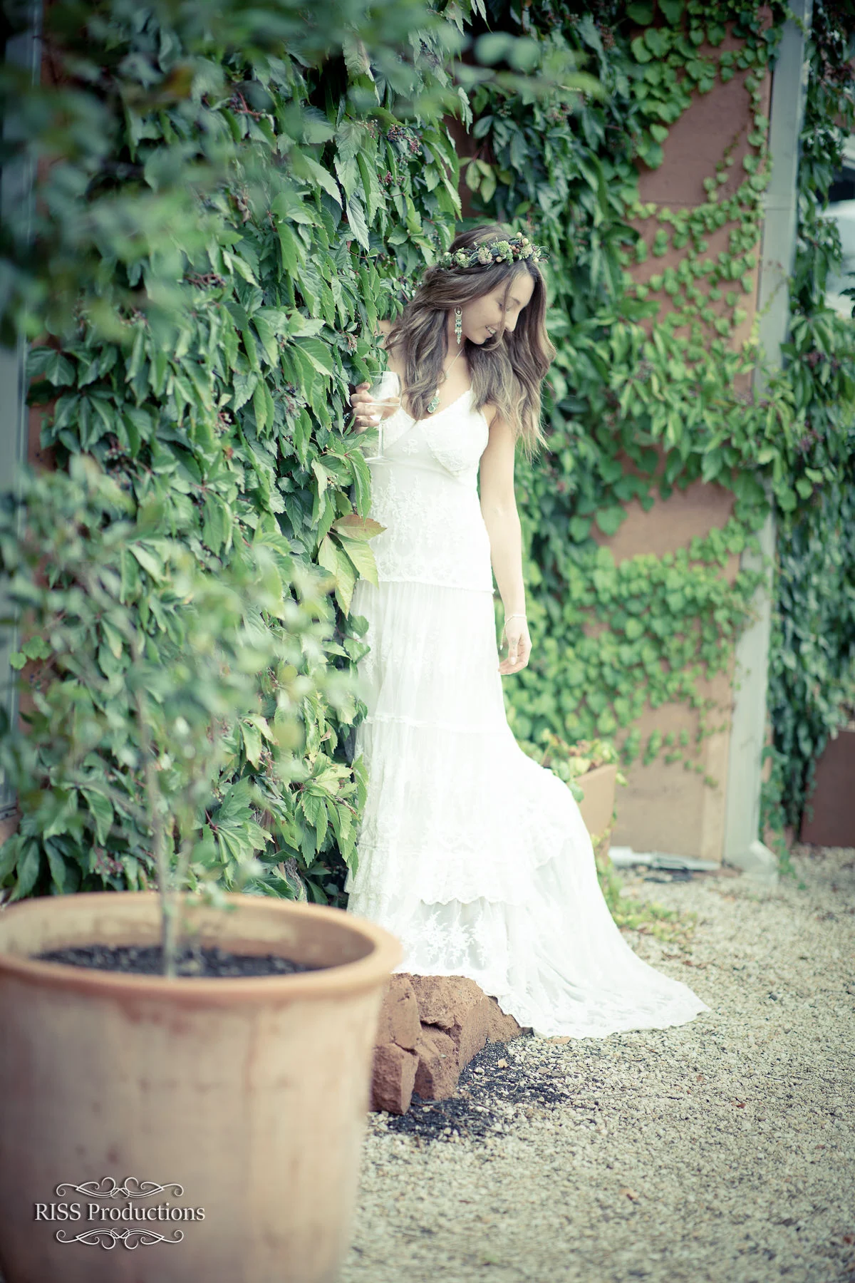 Bride Brooke in her gown among the greenery, Blue Mountains wedding photography