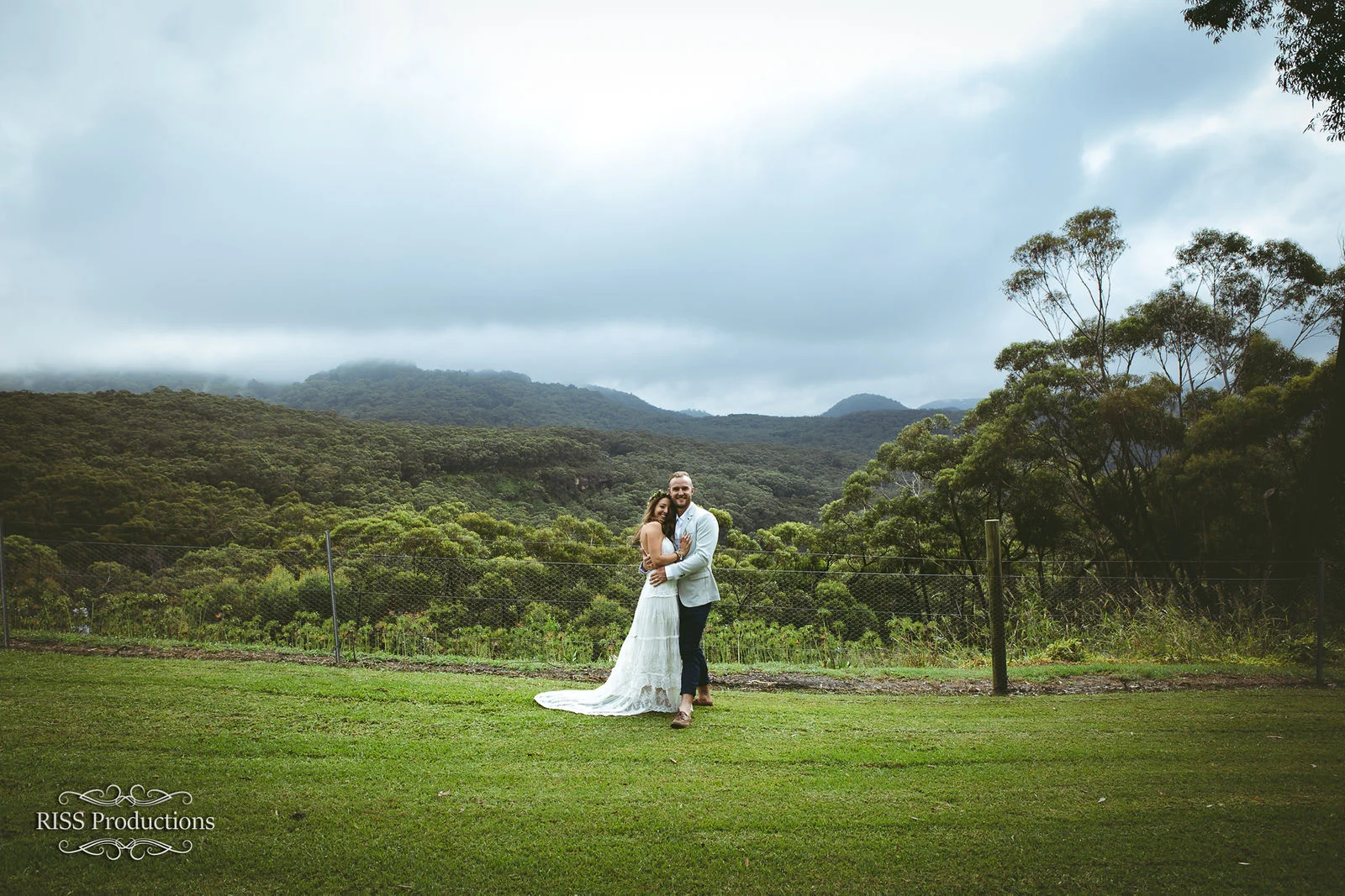Brooke and Ben with sweeping Blue Mountains valley views