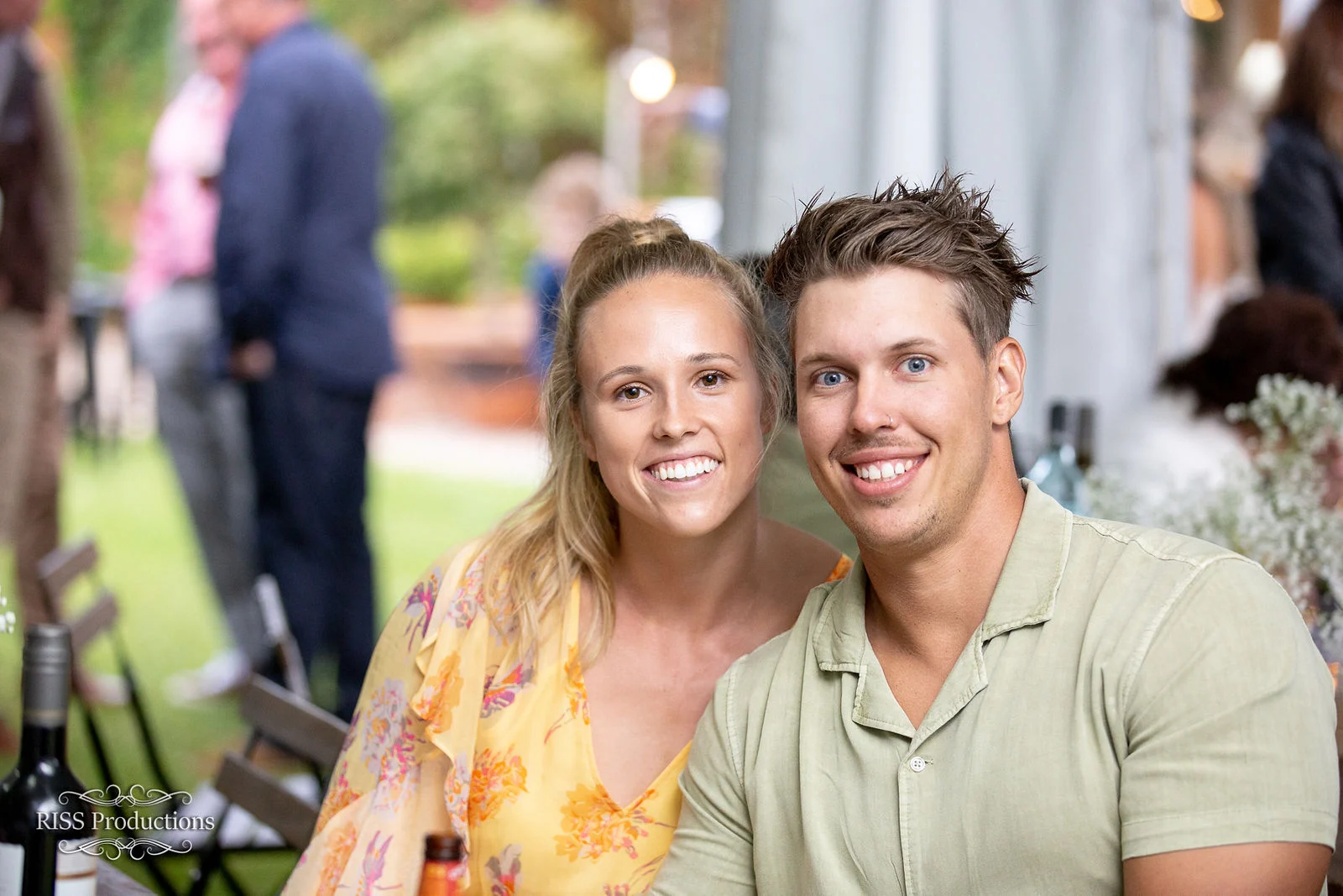 Brooke and Ben smiling together on their Blue Mountains wedding day