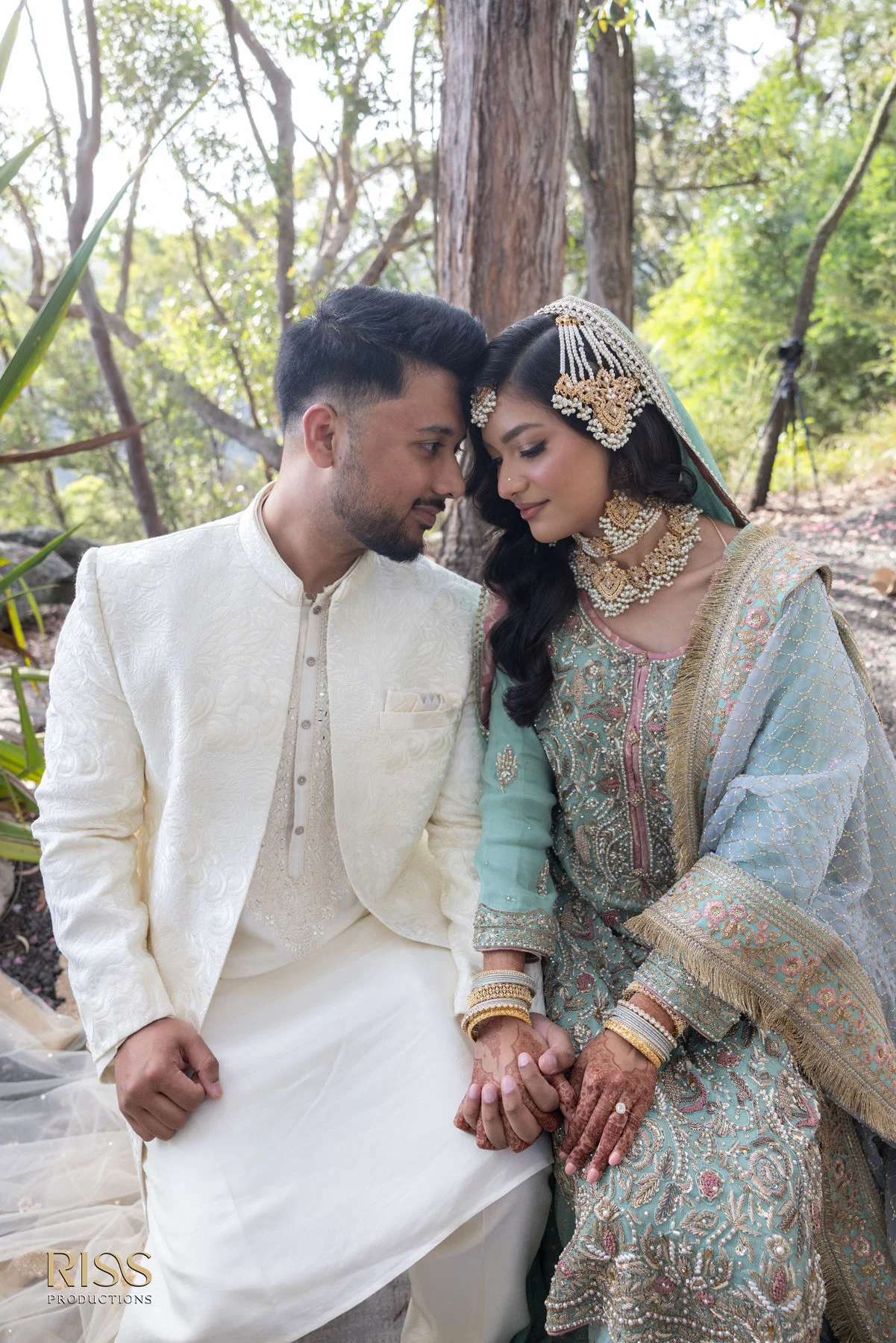 Fahim and Sara couple portrait among the trees at Glenworth Valley