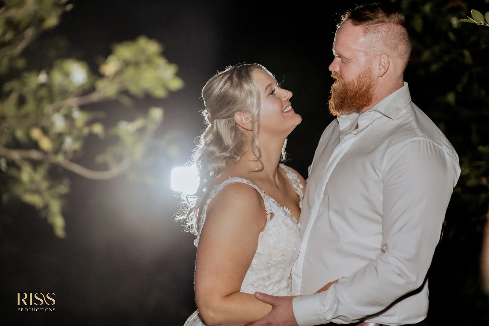 Tamara and Callan night portrait at The Linton, Somersby